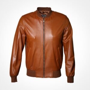 Bomber en cuir d'agneau camel - Alfredo
