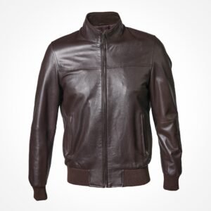 Blouson en cuir d'agneau marron - Arturo