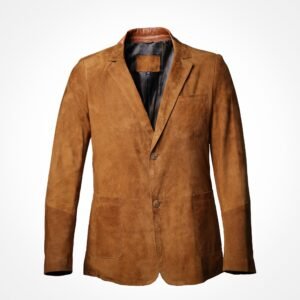 Veste blazer en daim camel - Como