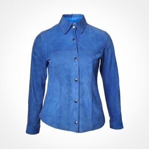 Chemise en daim bleu majorelle - Fiorenza