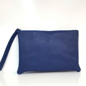 Pochette en cuir bleu majorelle - Allegra