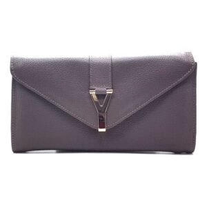 Portefeuille Y en cuir gris - Bria