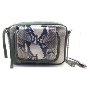 Sac en cuir python et vert - Daniella