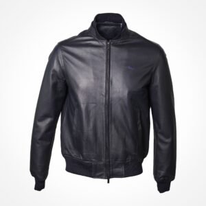 Bomber en cuir souple noir - Salvatore