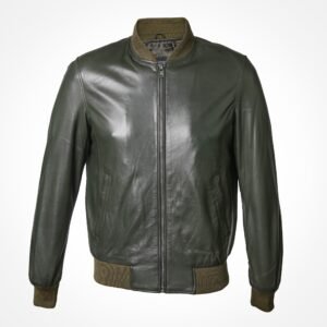 Bomber en cuir d'agneau kaki - Alfredo