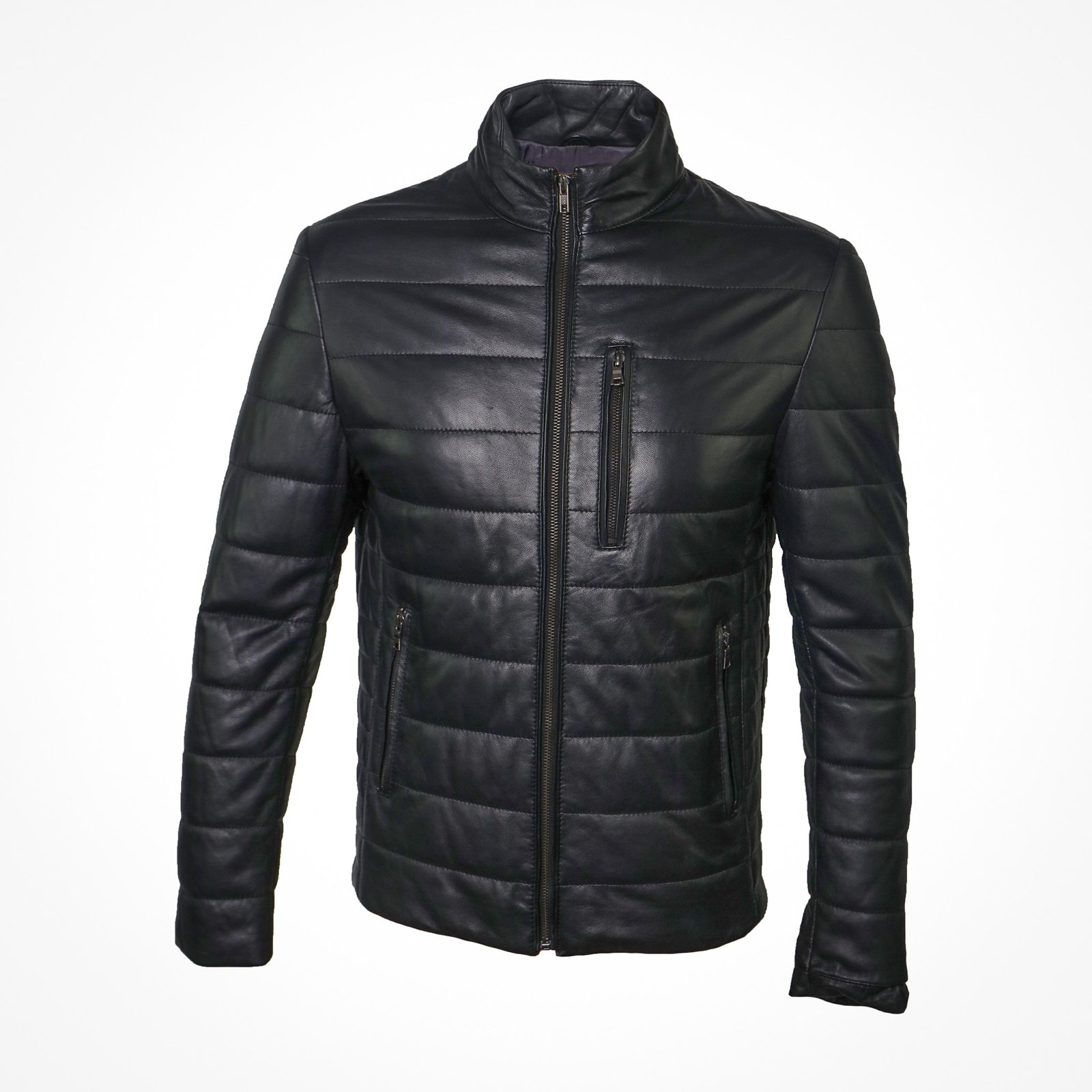 Doudoune en cuir noir - Armani