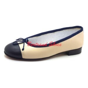 Ballerine en cuir beige bleu- Nory