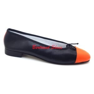 Ballerine en cuir noir orange- Nory