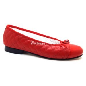 Ballerines en cuir matelassées rouge - Eva