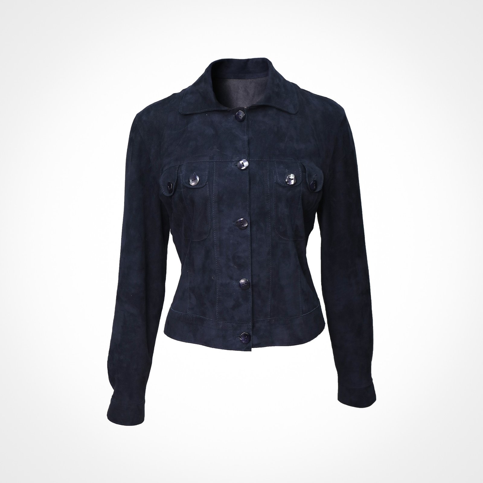 Veste courte en daim bleu - Filomena