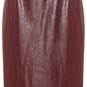 Jupe crayon en cuir bordeaux- Luna