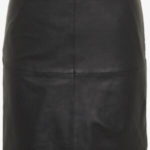 Jupe en cuir noir- Gianna