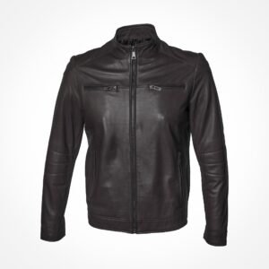Blouson en cuir marron - Luciano