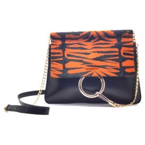 Mini sac a bandouliere chaine zebre orange - Alessia