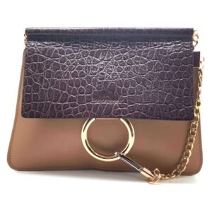Mini sac a bandouliere chaine marron tabac- Alessia