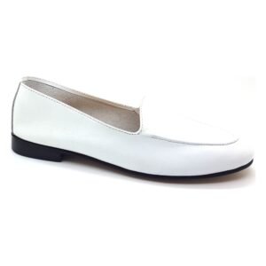 Mocassin cuir souple blanc- Dumi