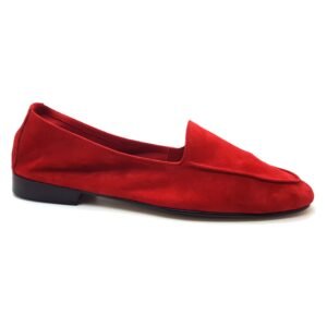 Mocassin daim souple rouge- Dumi
