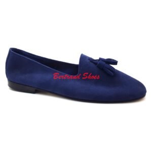 Mocassins à pompons en daim bleu - Dani