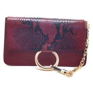 Petit sac porte epaule python rouge - Amalia
