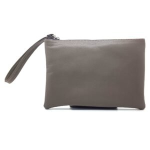 Pochette en cuir taupe - Allegra