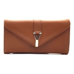 Portefeuille Y en cuir camel - Bria