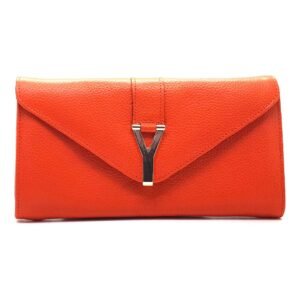 Portefeuille Y en cuir orange - Bria