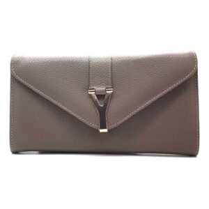 Portefeuille Y en cuir taupe - Bria