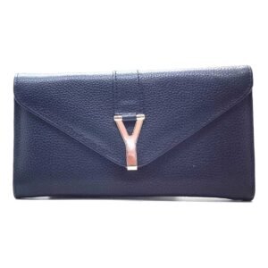 Portefeuille Y en cuir bleu - Bria