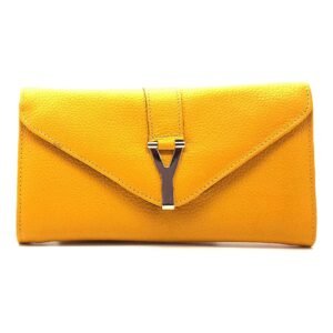 Portefeuille Y en cuir jaune - Bria