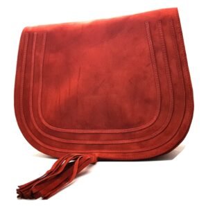 Sac a main port bandouli re daim rouge - Bianca