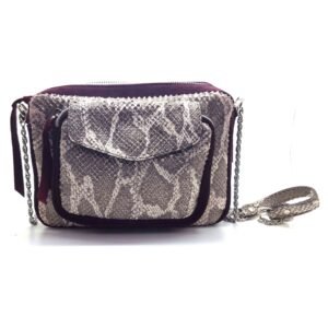 Sac en cuir python et violet - Daniella