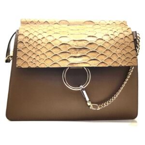 Sac porté épaule croco beige - Beatrice