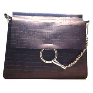 Sac porté épaule croco marron - Beatrice