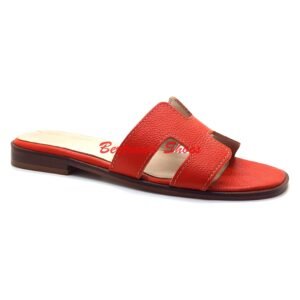 Sandales en cuir orange - 016