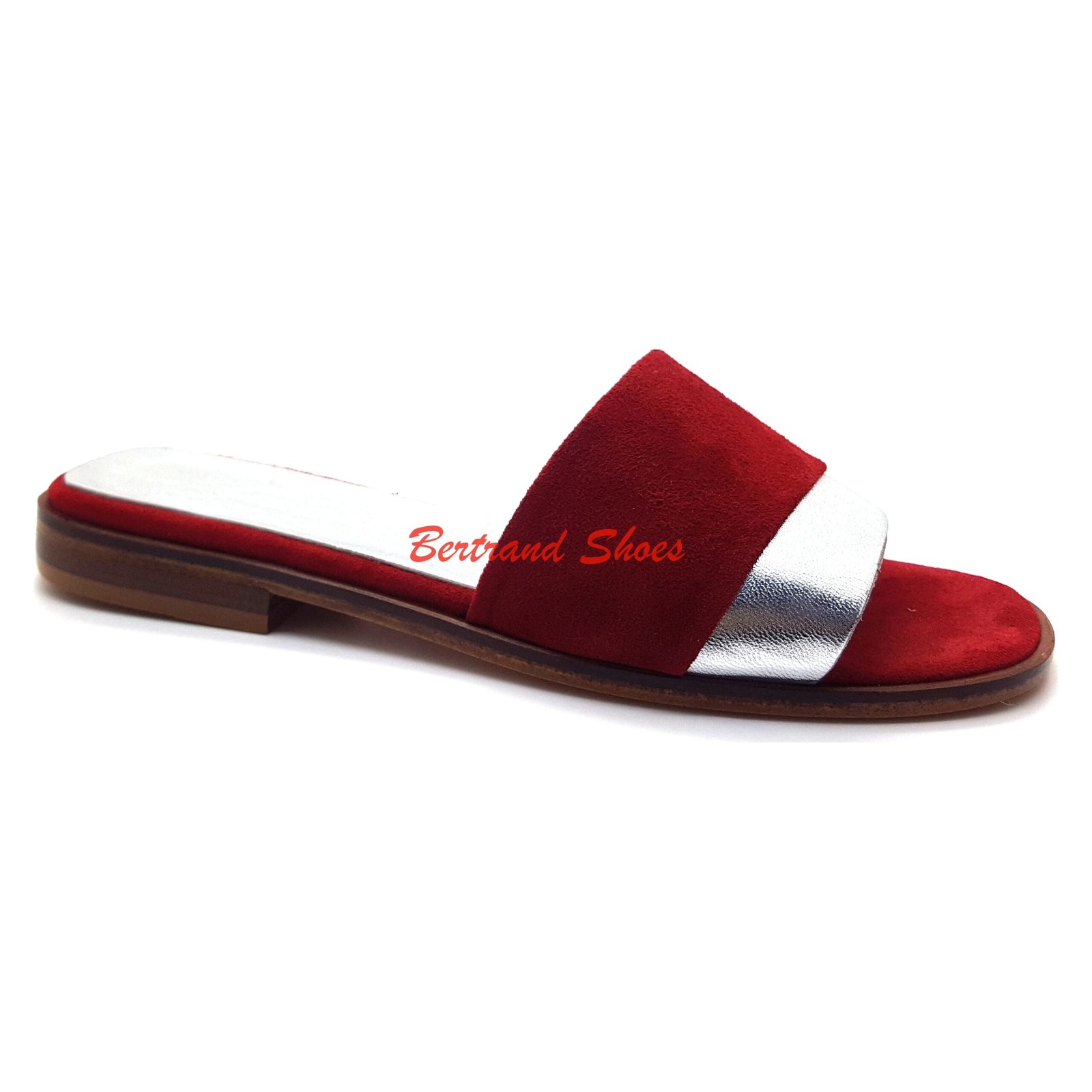 Sandales en cuir et daim rouge - Star
